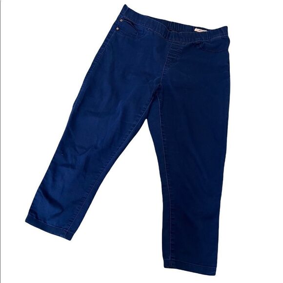 Blue Cropped Stretch Pull On Capri Cropped Pant 38 - Picture 2 of 11